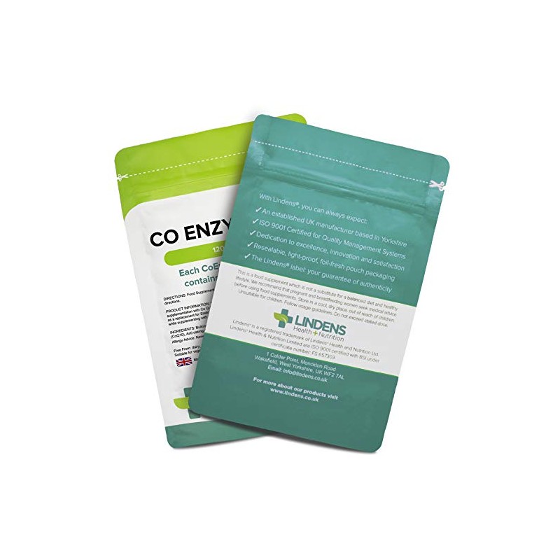 Lindens Coenzyme Q10 30mg - 120 Tablets- Popular for Statin