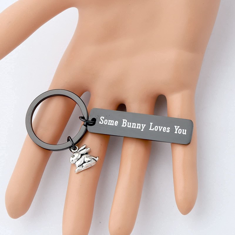 WUSUANED Cute Rabbit Keychain Bunny Love Keychain Easter Gift For