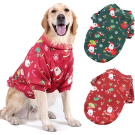 Fosoloni Christmas Dog Jumper, Pack of 2, Dog Jumper, Fleece, Clothing for Winter, Warm for Pet Costumes, for French Bulldog, Dachshund, Chihuahua, Yorkshire, M