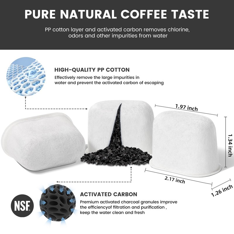 Possiave 12-Pack Charcoal Water Filters Compatible with Breville BWF100 Machines,