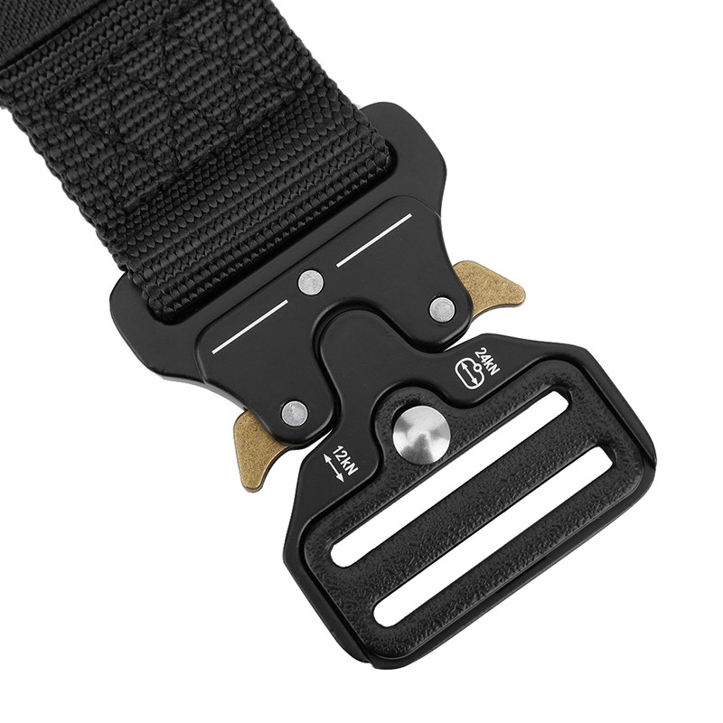 Outdoor Male Multifunction Nylon Tactics Waist Belt for Camping Climbingblack