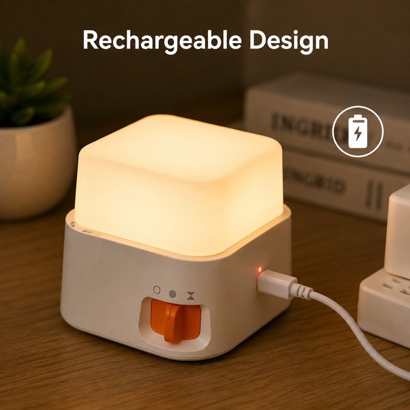 Mini Keyboard Lamp for Bedroom & Desk – Rechargeable LED