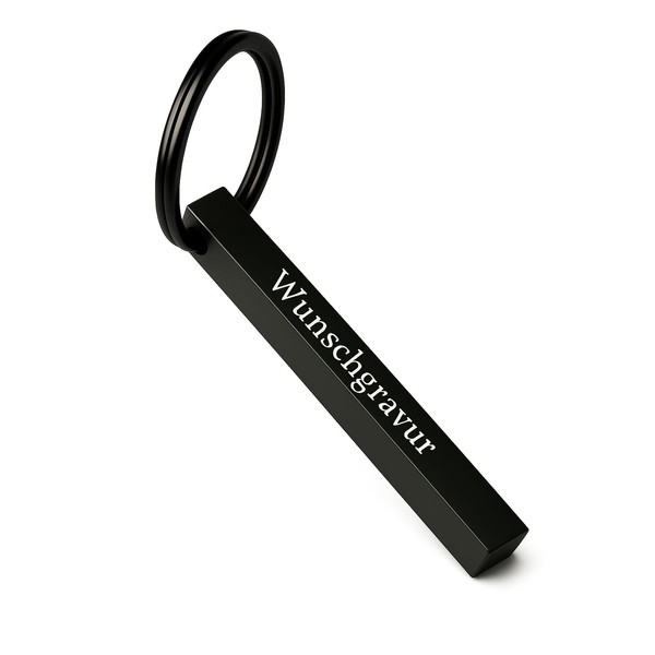 Tidero Cuboid Keyring with Desired Engraving Personalised - Engraving of