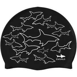 escualo Gorra para Natacion Unisex Adulto Modelo Shark (Silicon) Impermeable, Unitalla, Color Negro