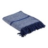 DII Navy Stripe Homespun Woven Throw, 50x60" with 2.5" fringe,
