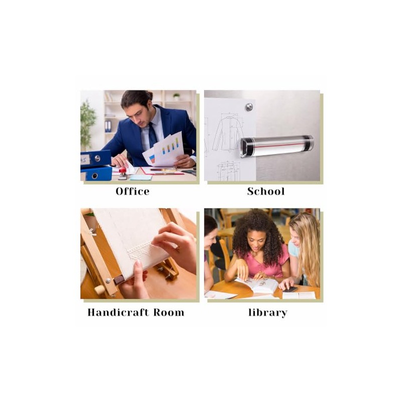 Chunful 1 Pcs Magnifying Ruler with Sliding Markers 6 Inch