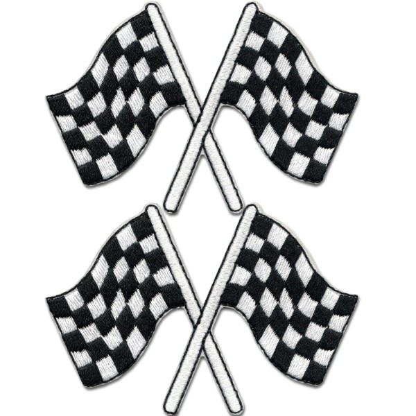 Unbranded Racing Flags Patches (2-Pack) Flag Embroidered Iron on Patch