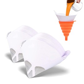 Terberl 100 Pack 100 Micron Paint Strainers Paint Filter Paint Cones with 1 Pcs Silicone Funnel, 100 Micron Paint Filter with Fine Nylon Mesh - Automotive, Spray Guns, Arts & Crafts