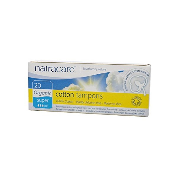 Natracare Tampons Super 2 Boxes, 20 ct (40 Tampons Total)