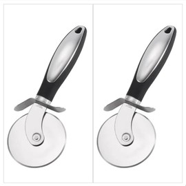Pizza Cutter, 3.23" Pizza Cutter Wheel, Stainless Steel Pizza Cutter, Smooth Rotating Pizza Wheel Safe with Ergonomic Handle-Black