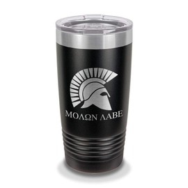 Molon Labe Come and take Them 20 oz Laser Engraved Polar Camel Stainless Steel Vacuum Insulated Tumbler w/Clear Lid 2A second amendment - Customizable - Black