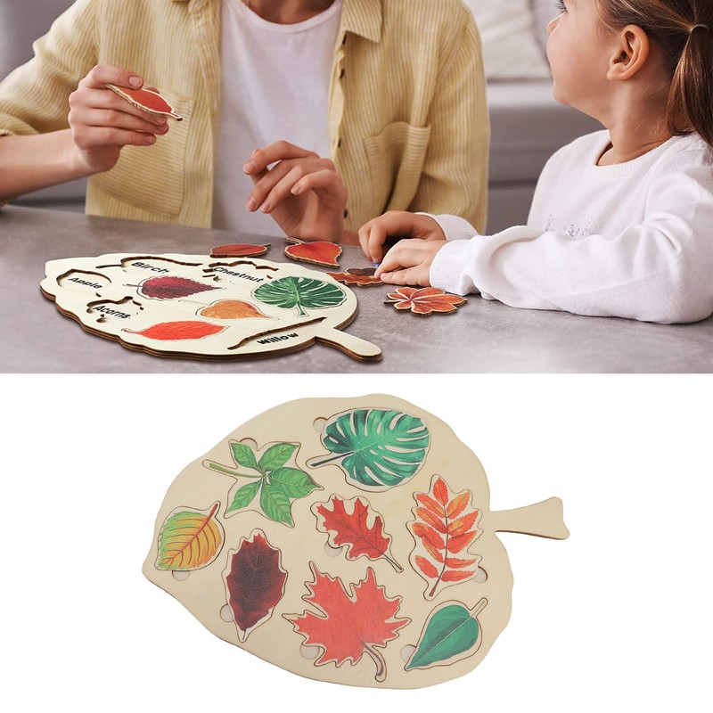 Wooden Leaf Shaped Puzzle Children Party Funny Jigsaw Puzzles Educational