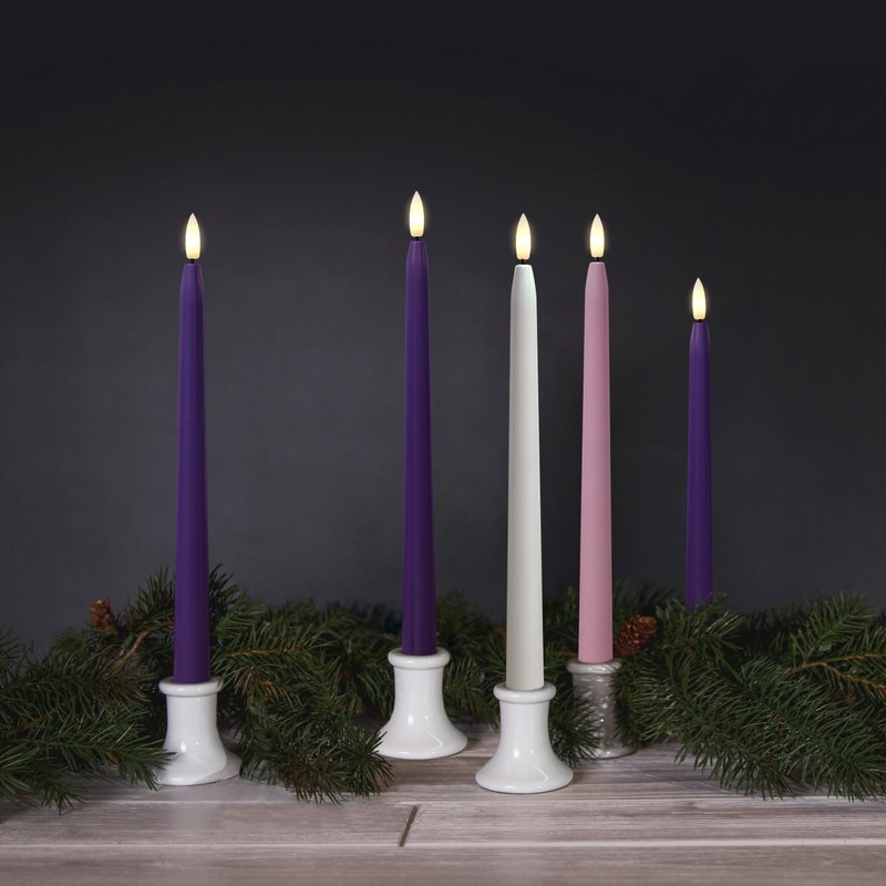 Stmarry Flameless Advent Candles, Set of 5 - Flickering LED