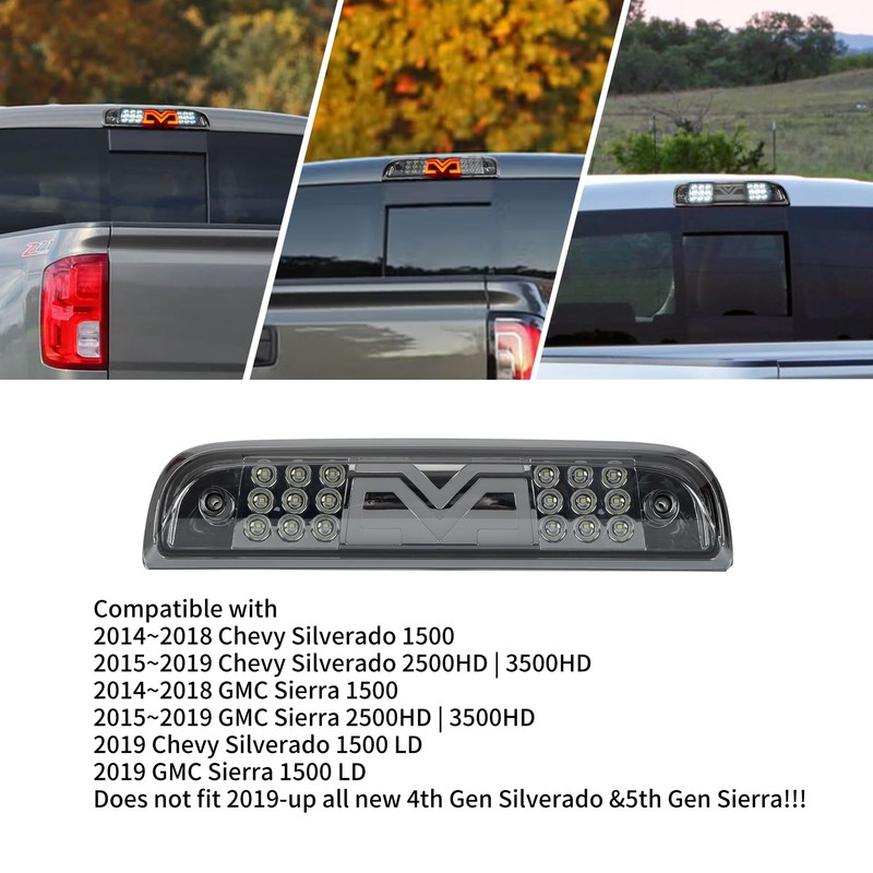 RUNBAITOO LED Third Brake Light for 2014-2018 Chevy Silverado/GMC Sierra