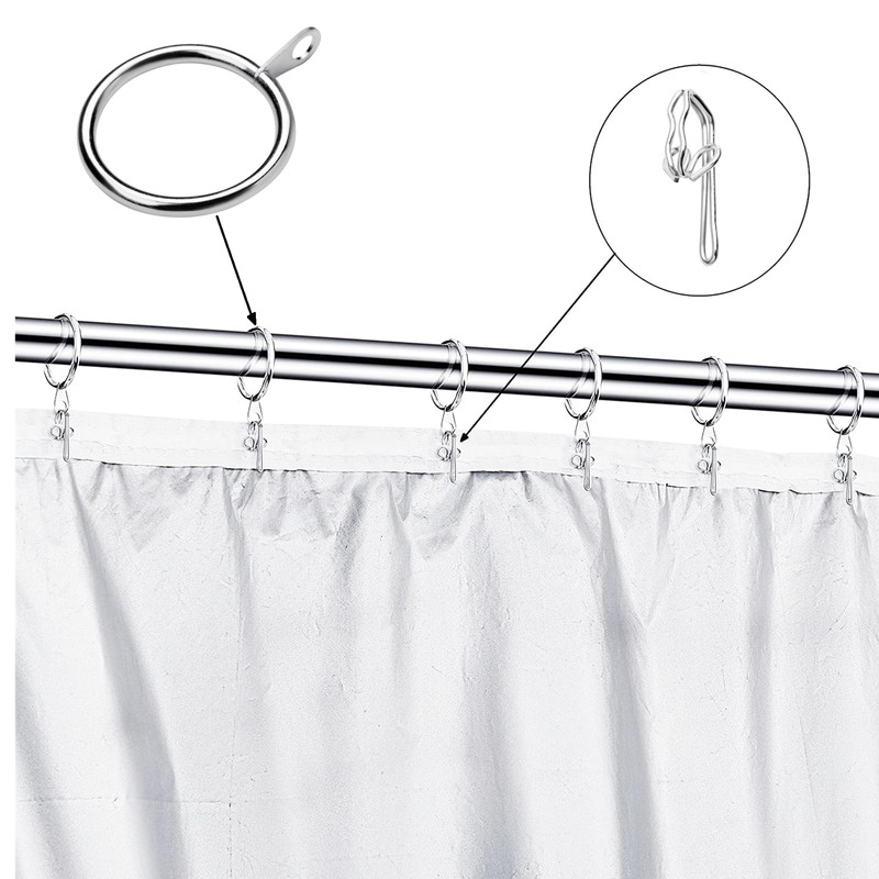 52 Set Metal Curtain Rings Drapery Curtain Hanging Rings with