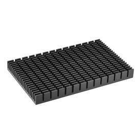 sourcing map Heatsink with Cross-shaped Notches for LED and Power Supply 150 x 93 x 15 mm Black