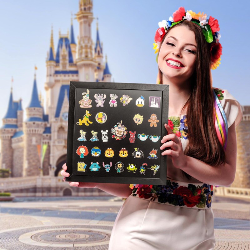11x11 Enamel Pin Display Frame, Pin Collection Shadow Box, Desktop