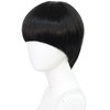 BESTBEL Black Bowl Cut Wigs for Men Short Black Mushroom