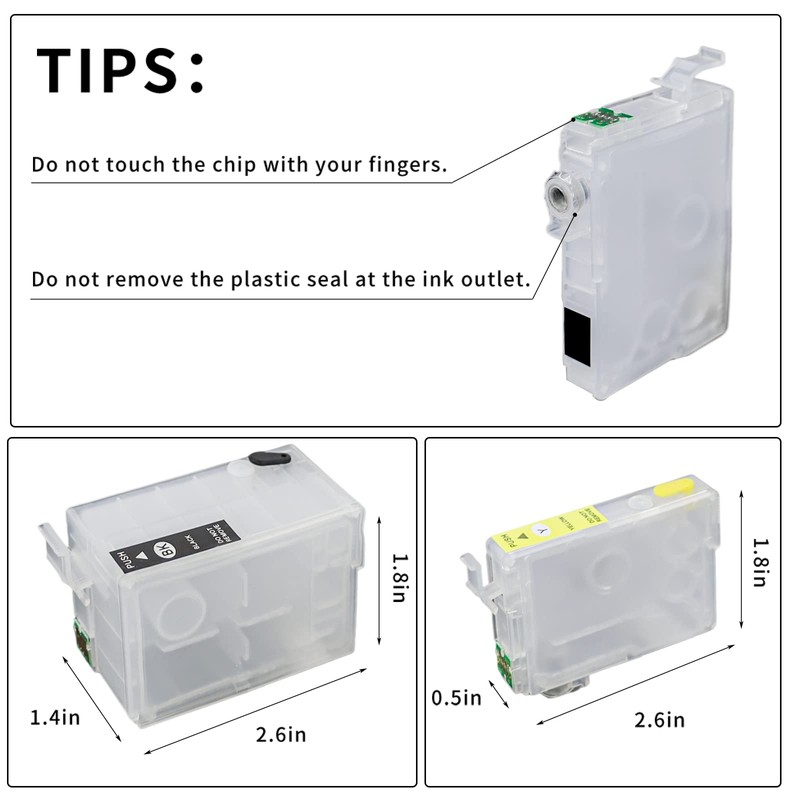 QUTHZZHY Sublimation Ink Cartridges, Empty Refillable Ink Cartridges Compatible with