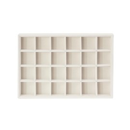 Pangkeep 24 Grids Jewelry Earring Organizer Tray,Beige Velvet Jewelry Storage Display Stand for Selling.