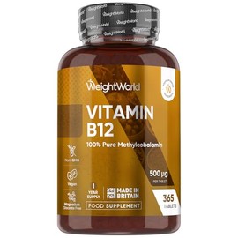 Vitamin B12 Tablets - 365 Tablets - 1 Year Supply - 1 per Day - 500mcg