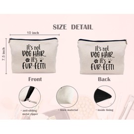 Lacosu It's Not Dog Hair It's Fur-Fetti Makeup Bag,Funny Dog Cosmetic Makeup Bag for Dog Lovers Women Girls,Dog Owners Gifts,Birthday Christmas Valentine's Day Gift Makeup Bag