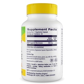 Healthy Origins Eggshell Membrane 500 mg (NEM, Non-GMO, Gluten Free, Joint Support), 30 Veggie Caps