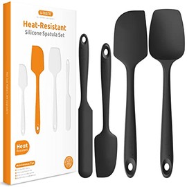 Juego de espátulas de silicona resistentes al calor: U-Taste 600ºF - Utensilios de grado alimenticio sin costuras de alta temperatura, silicona de gom