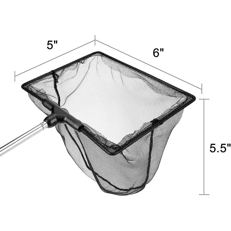 Filhome 6" Aquarium Fish Net with Extendable Stainless Steel Long
