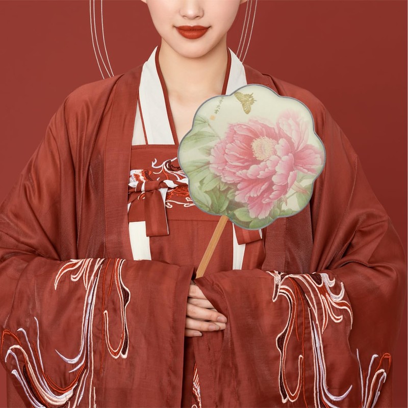 Gadpiparty Handmade Wedding Fan with Iron Frame - Short Handle