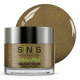 SNS Nail Dip Powder, Gelous Color Dipping Powder - A Night on the Rooftop (Metallic/Avocado, Shimmer) - Long-Lasting Dip Nail Color Lasts 14 Days - Low-Odor & No UV Lamp Required - 1.5 OZ