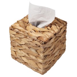 Rattan Wicker Tissue Box Holder Square, Boho Tissue Cover Organizer for Home Decor, Bathroom & Tabletop | Handwoven Decorative Cube Storage