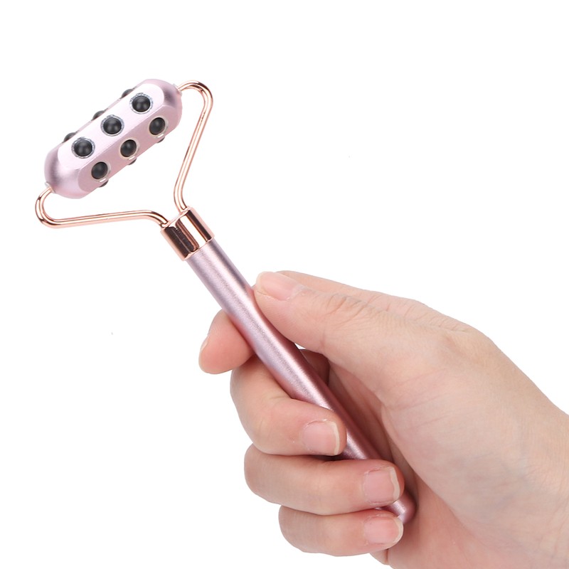3 in 1 Rose Quartz Face Roller Massager Germanium Facial