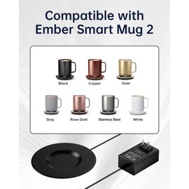 WUKUR Charging Coaster 2 Compatible with Ember Temperature Control Mug 2, Smart Mug Charger for Ember Smart App-Controlled Temperature Travel Mug