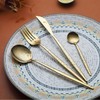 Kyraton Gold Cutlery Set 16 Pieces, Stainless Steel Flatware Set,