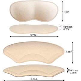 Almohadillas de Talón Adheribles para Zapatos de Mujer y Hombre,Plantillas Protectoras Tacones,Relleno Zapatos Grandes Cojines de Talón para Evitar Resbalones, Ampollas, Rozaduras(4 Pares)