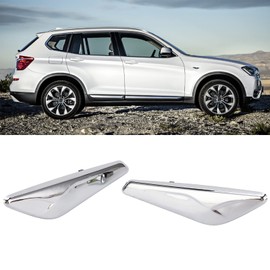 Front Fender Chrome Finisher Replacement, 51117338569, 51117338570, ABS Front Fender Chrome Finisher Trim, Compatible with X3 X4 F25 F26 2013-2017