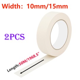 Qrity Masking Tape, 10 mm x 50 m, Painter's Masking Tape, Painter's Masking Tape for Painting Work and Decoration, White, Pack of 2