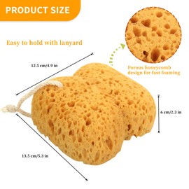 3pcs Sponges Bath, Bath Sponges for Women and Men, Natural Shower Exfoliating Body Sponge, Kids Adults Sponges for Soft Porous Sponges Shower for Sensitive and Dry Skin