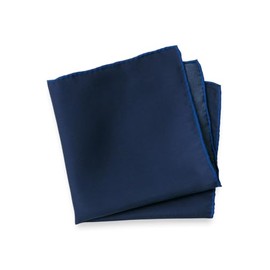 Paul Fredrick Men's Solid Silk Pocket Square Navy One Size