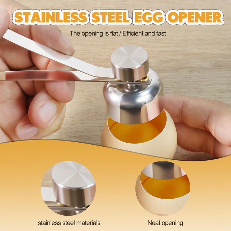 Egg Openers，304 Stainless Steel Egg Cutter Egg Cracker Tool Adjustable