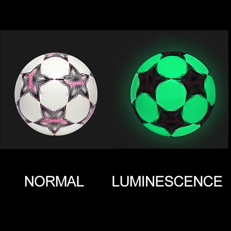 Reflective Football PU Glowing Sports Soccer Ball with Pump for