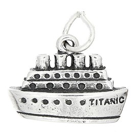 Sterling Silver Flat Titanic Ship Ocean Liner Charm