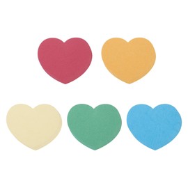 MECCANIXITY 150PCS Heart Paper Cutouts 3 Inch Assorted Color Heart Shaped Cut Outs for Valentine's Day Classroom Bulletin Board DIY Craft（Blue Green Red Yellow Beige