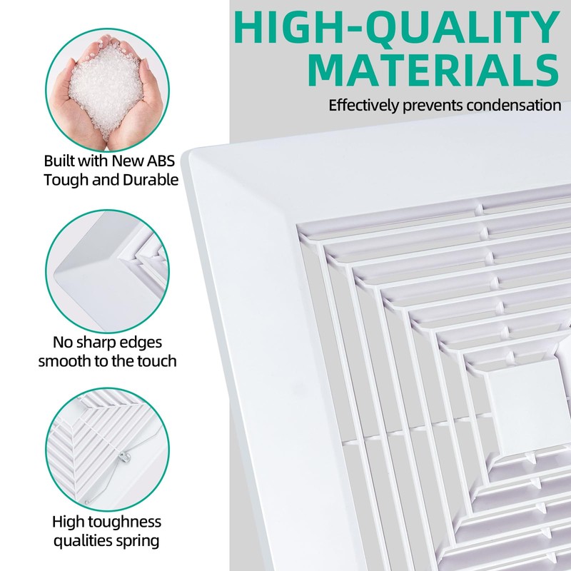 Flowild 2 Pcs 9x9 Bathroom Exhaust Fan Cover with Springs,