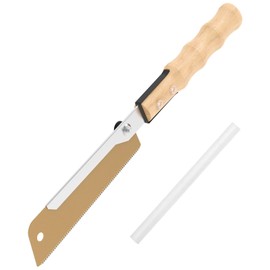 7 inch Japanese Style Hand Saw High Carbon Steel Pull Saw Efficient Cutting Pull Sawblade 3 Sided Sharpening Hand Blade for DIY.(golden)