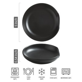 LYEOBOH Spoon Rest for Stove Top, Large Kitchen Spoon Holder, 5 Inch Ceramic Spoon Rest for Kitchen Counter, Cooking Spoon Rest Spatula Holder for Tongs, Ladles, Set of 1, Matte Black