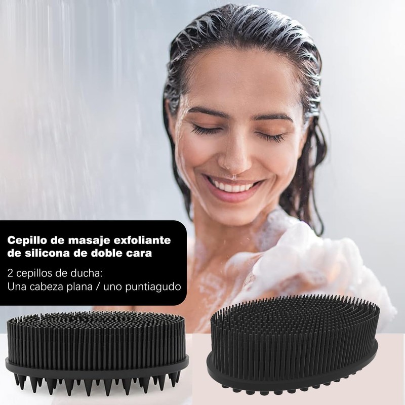 2 Piezas Cepillo Corporal de Silicona, Estropajo Corporal de Suave