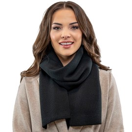 Vivisence Women's Winter Scarf Made Of Soft And Warm Woolen Fabric Perfect For Elegant And Sporty Outfits Ideal For Cold Winter Days And Everyday Wear, Black,UNI