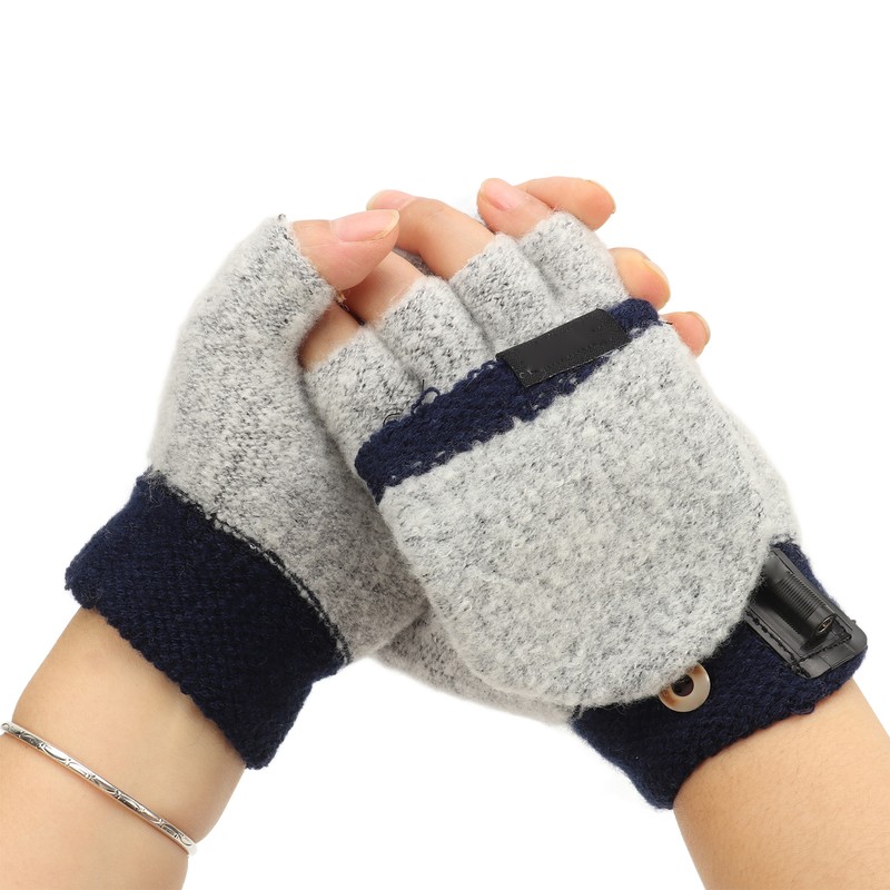 1Pair USB Heated Gloves Adjustable Temperature Electric Heated Gloves for